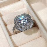 Unique Design Flower Shaped AAA+ Cubic Zirconia Diamonds Luxury Luxury Fine Jewelry Ring - The Jewellery Supermarket