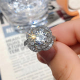 Unique Design Flower Shaped AAA+ Cubic Zirconia Diamonds Luxury Luxury Fine Jewelry Ring - The Jewellery Supermarket