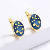 New Hot Sale Blue Handmade Enamel Star Moon Shape Earrings - The Jewellery Supermarket