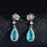 Terrific Paraiba Tourmaline Gemstone Necklace/Earrings/Ring Jewellery Set - The Jewellery Supermarket