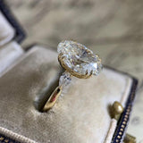 Luxury Dazzling Gold Color Oval AAA+ Cubic Zirconia Diamond Fine Jewellery Ring - The Jewellery Supermarket