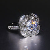 Ethnic Pattern Style Luxury Inlaid AAA+ Cubic Zirconia Diamonds Wedding Ring