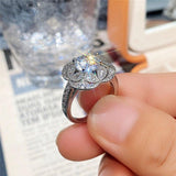 Ethnic Pattern Style Luxury Inlaid AAA+ Cubic Zirconia Diamonds Wedding Ring - The Jewellery Supermarket