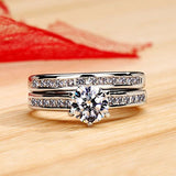 New Classic Six Claws AAA+ Cubic Zirconia Diamonds Good Quality Luxury Ring Set. - The Jewellery Supermarket
