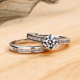 New Classic Six Claws AAA+ Cubic Zirconia Diamonds Good Quality Luxury Ring Set. - The Jewellery Supermarket