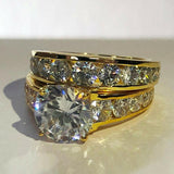 New Trendy Luxury Inlaid AAA+ Cubic Zirconia Diamonds Double Stackable Rings - The Jewellery Supermarket