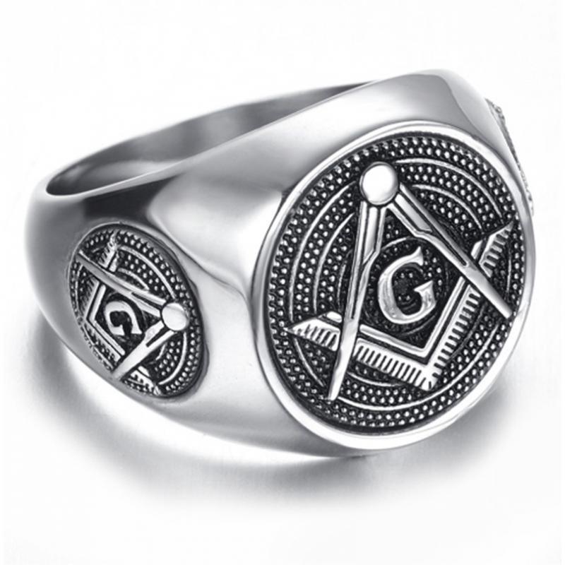 High Quality Classic Men's Retro Masonic Single Ring - The Jewellery Supermarket