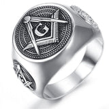 High Quality Classic Men's Retro Masonic Single Ring - The Jewellery Supermarket