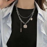 New Trend Vintage Double Layer Letter Pendant Couples Necklace - The Jewellery Supermarket