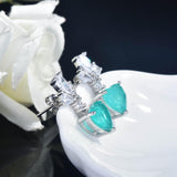 2021 New Trend Brazilian Paraiba Tourmaline 925 Silver Jewelry Set Romantic Promise Wedding Earrings Necklace Retro Jewelry - The Jewellery Supermarket
