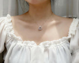 Striking 0.5 Carat Moissanite Diamond Double-layer Bowknot Pendant Necklace - The Jewellery Supermarket
