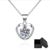 Fine Jewellery Gift - Charming Certified 1.0ct Moissanite Diamond Heart Necklace - The Jewellery Supermarket