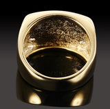 Classic Zircon Crystals Inlaid Metal Freemason Symbol Ring - The Jewellery Supermarket