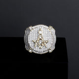 Best Seller - Bohemian Crystal Inlaid Ring Austrian Rhinestone Masonic Ring - The Jewellery Supermarket