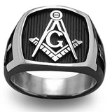 Ideal Gifts - Retro Masonic Silver Tone Freemason Ring - The Jewellery Supermarket