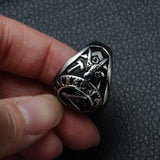 Freemason Men's Gold Tone Master Mason Stainless Steel Masonic Ring - The Jewellery Supermarket