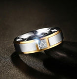 Fashionable Men and Women Simple Masonic Stainless Steel Metal Ring - The Jewellery Supermarket