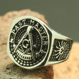 Mens 316L Stainless Steel Hot Freemasons Past Master Ring - The Jewellery Supermarket