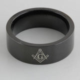 Best Gifts - Masonic New Black Pipe Cut Tungsten Carbide Ring - The Jewellery Supermarket
