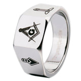 Men's Tungsten Carbide Masonic Design Ring - The Jewellery Supermarket