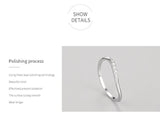*NEW* Simple Wavy Line Design AAAA Simulated Diamonds Sterling Silver Fine Ring - The Jewellery Supermarket