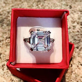 *NEW* Original 925 Silver Square Asscher cut AAAA High Quality Simulated Diamonds Fine Ring - The Jewellery Supermarket
