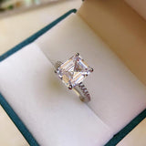 *NEW* High Quality Luxury Sterling Silver Princess Cut 5CT AAAA Cubic Zirconia Diamond Ring - The Jewellery Supermarket
