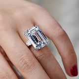 *NEW* Fashion Big Rectangle Inlaid White/Pink High Quality AAA+ Cubic Zirconia Diamonds Ring - The Jewellery Supermarket