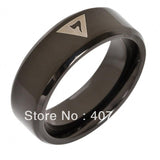 Great Gifts - Bevelled Black 14th Masonic Tungsten Wedding Ring - The Jewellery Supermarket