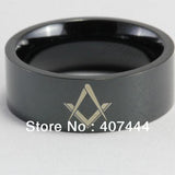 Best Gift Choice -MASONIC Black Pipe Men's Tungsten Ring - The Jewellery Supermarket