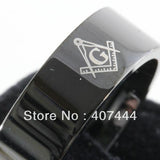 Best Gifts - Masonic New Black Pipe Cut Tungsten Carbide Ring - The Jewellery Supermarket