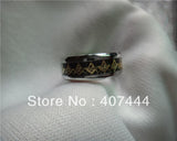 New Golden Masonic Foil & Black Fiber Inlay Men's Tungsten Carbide Wedding Ring - The Jewellery Supermarket
