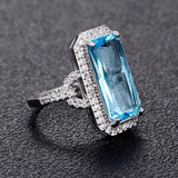 Dazzling Rectangle 4.5g Lab Created Sapphire Ring - The Jewellery Supermarket