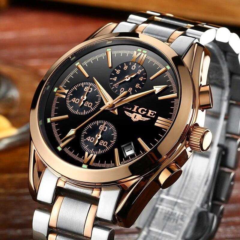 Great Gifts for Men - Top Luxury Brand Sport Quartz Full Steel Casual Business Watch - The Jewellery Supermarket