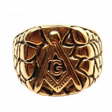 Masonic 316 L Stainless steel Gold Colour Ring