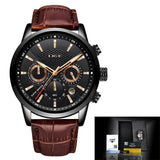 Great Gift Ideas for Men - Top Luxury Brand Leather Casual Quartz Military Sport Waterproof Watch - The Jewellery Supermarket
