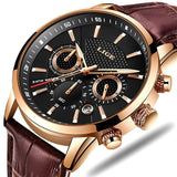 Great Gift Ideas for Men - Top Luxury Brand Leather Casual Quartz Military Sport Waterproof Watch